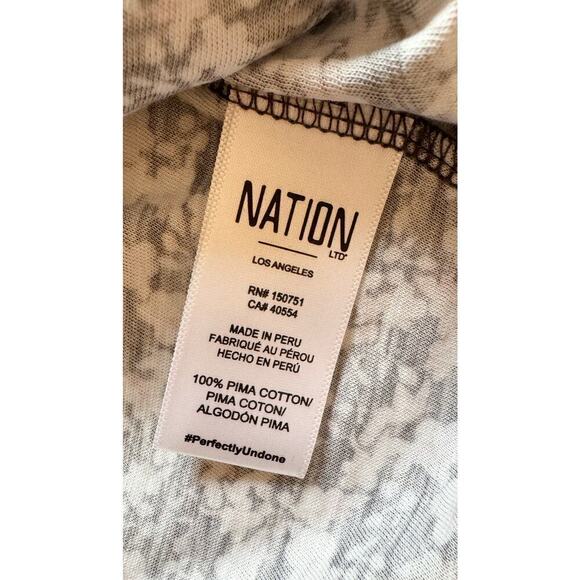 NATION LTD Pima Cotton Flutter Shortsleeve Floral Tee Size L (square neck) - Picture 5 of 5